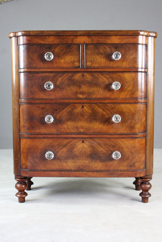 Large Victorian Mahogany Chest of Drawers - Kernow Furniture