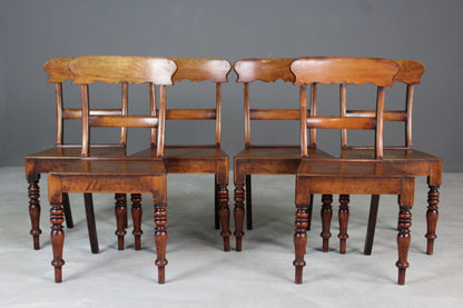 Set 6 Antique Bar Back Chairs - Kernow Furniture