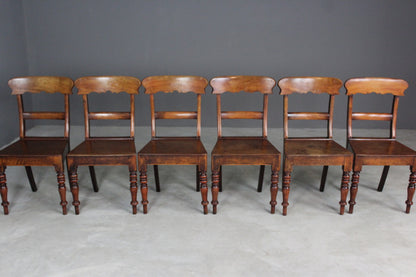 Set 6 Antique Bar Back Chairs - Kernow Furniture