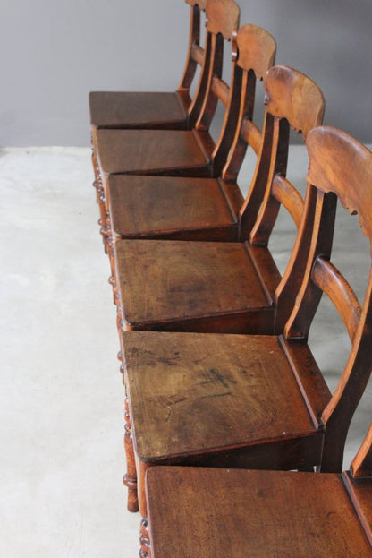 Set 6 Antique Bar Back Chairs - Kernow Furniture