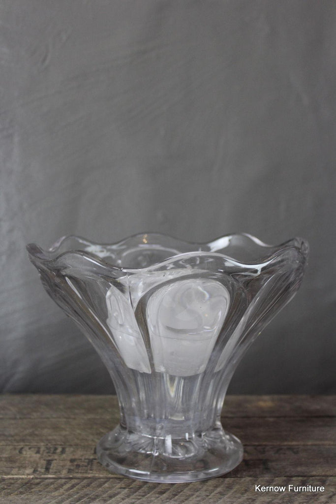 Large Clear Glass Vase Centrepiece & Frog - Kernow Furniture