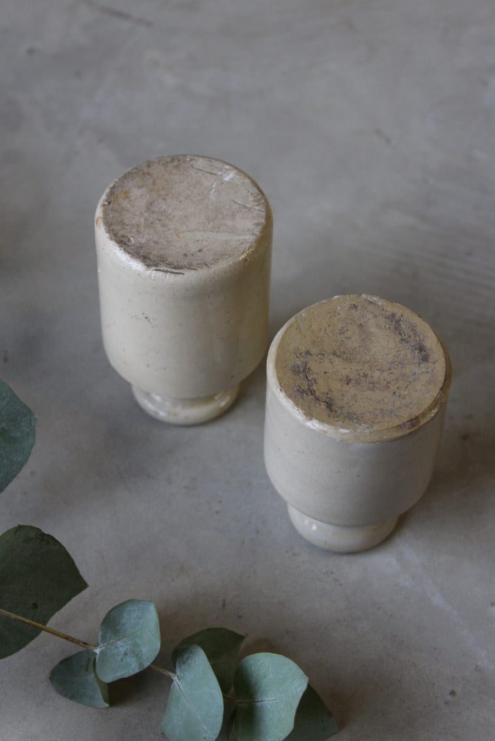 Pair Stoneware Ink Bottles - Kernow Furniture