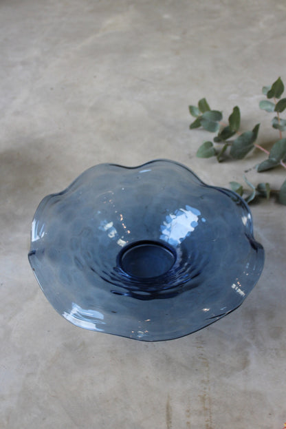 Blue Glass Centre Bowl - Kernow Furniture