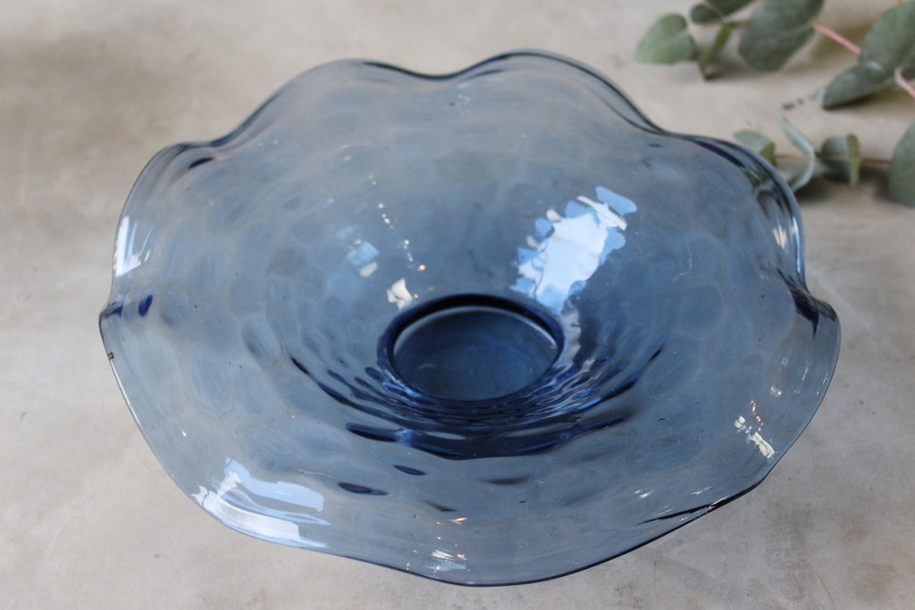Blue Glass Centre Bowl - Kernow Furniture