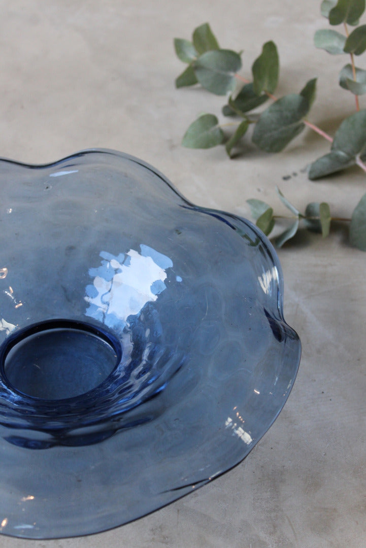 Blue Glass Centre Bowl - Kernow Furniture