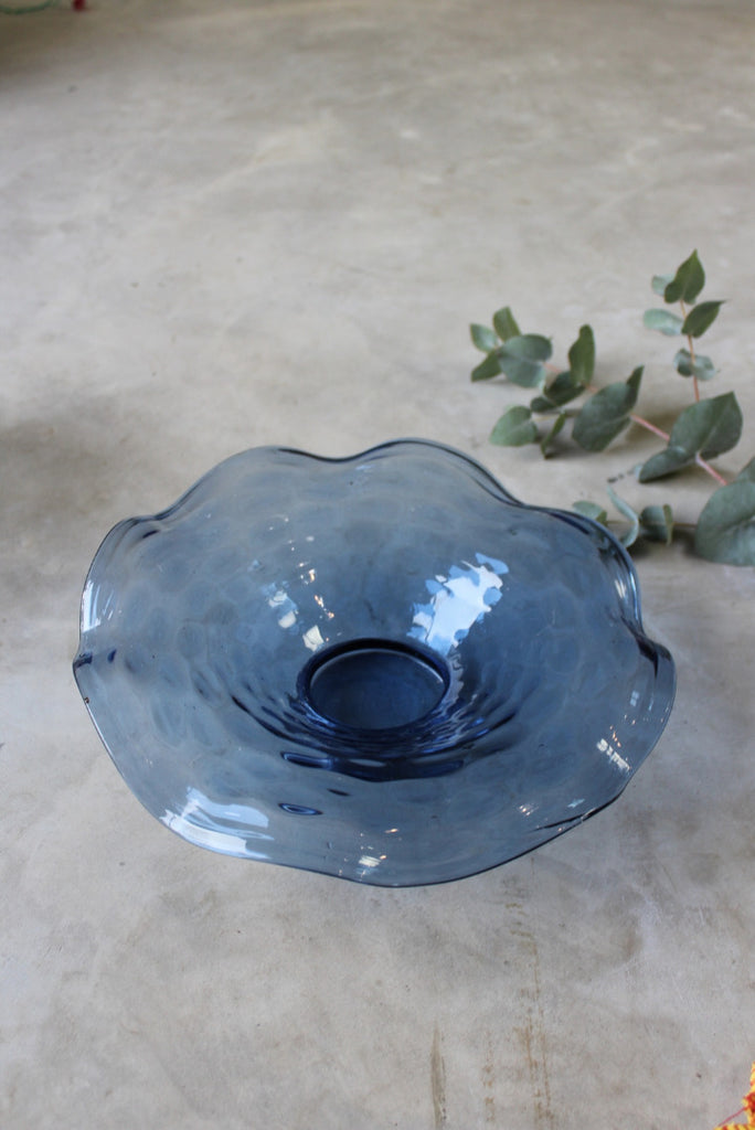 Blue Glass Centre Bowl - Kernow Furniture