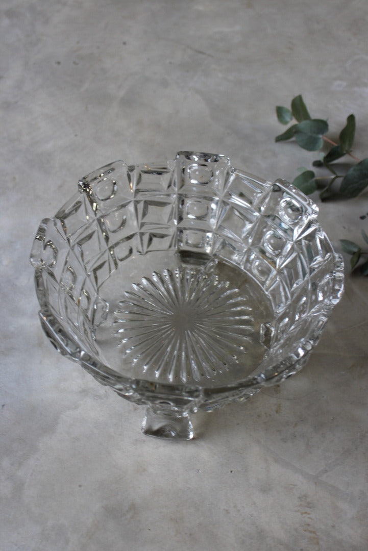 Chunky Clear Glass Serving Bowl - Kernow Furniture