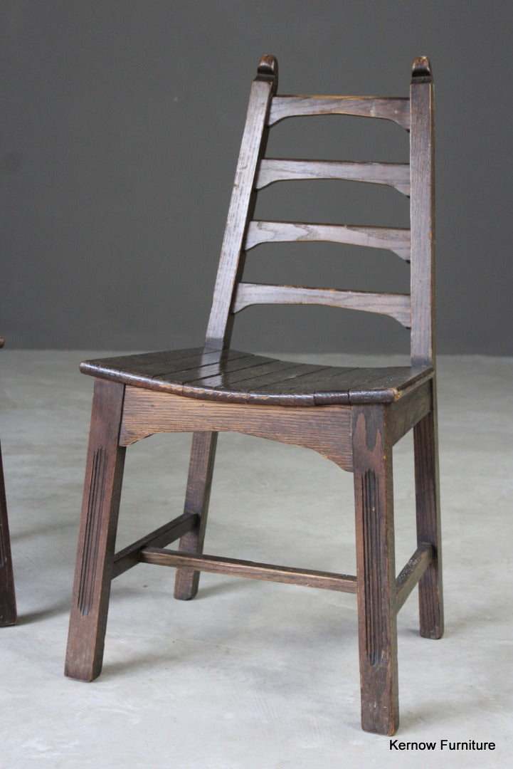 Pair Mid 20th Century Ladderback Chairs - Kernow Furniture