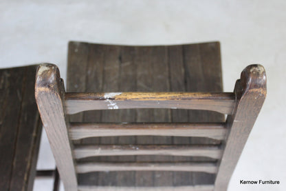 Pair Mid 20th Century Ladderback Chairs - Kernow Furniture