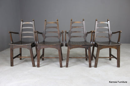 4 Mid 20th Century Ladderback Dining Chairs - Kernow Furniture