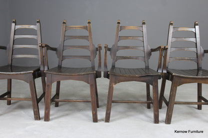 4 Mid 20th Century Ladderback Dining Chairs - Kernow Furniture