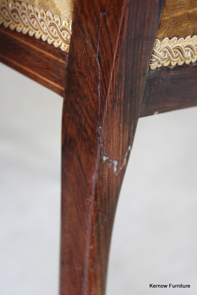 Edwardian Inlaid Rosewood Occasional Chairs - Kernow Furniture