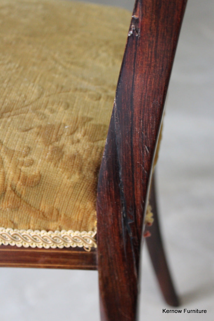 Edwardian Inlaid Rosewood Occasional Chairs - Kernow Furniture