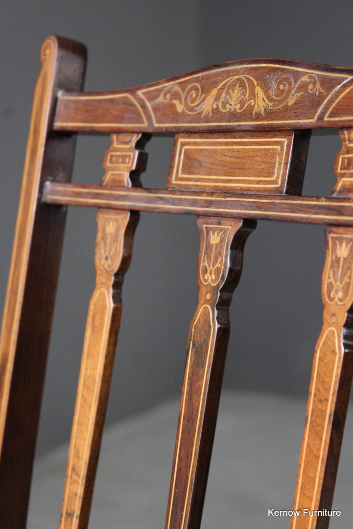 Edwardian Inlaid Rosewood Occasional Chairs - Kernow Furniture