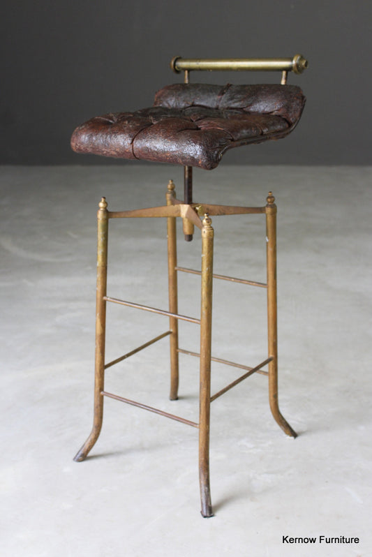 Leather Adjustable Music Stool - Kernow Furniture