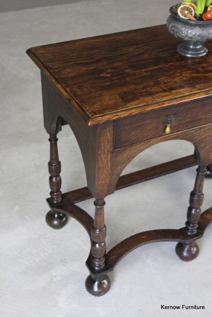 Queen Anne Style Oak Side Table - Kernow Furniture