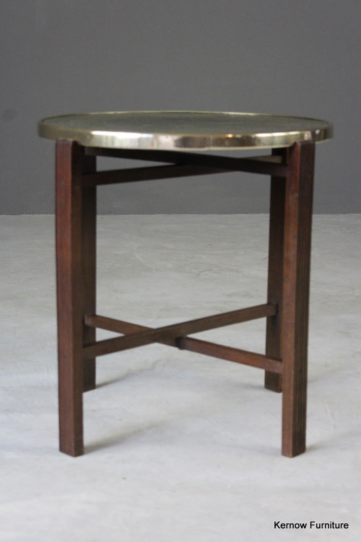 Round Eastern Brass Coffee Table - Kernow Furniture