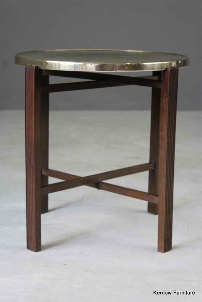 Round Eastern Brass Coffee Table - Kernow Furniture