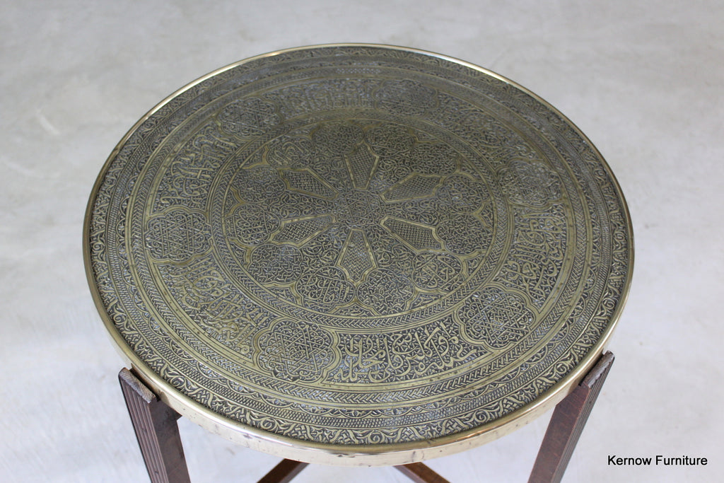 Round Eastern Brass Coffee Table - Kernow Furniture