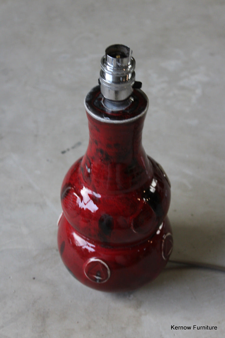 Red Pottery Lamp - Kernow Furniture