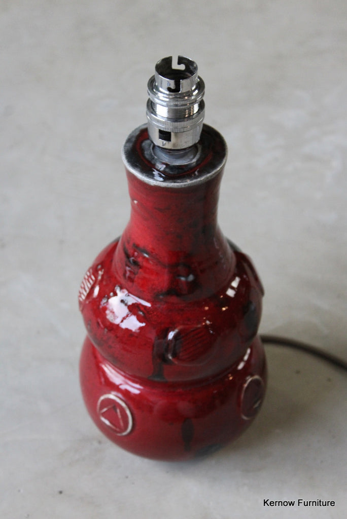 Red Pottery Lamp - Kernow Furniture