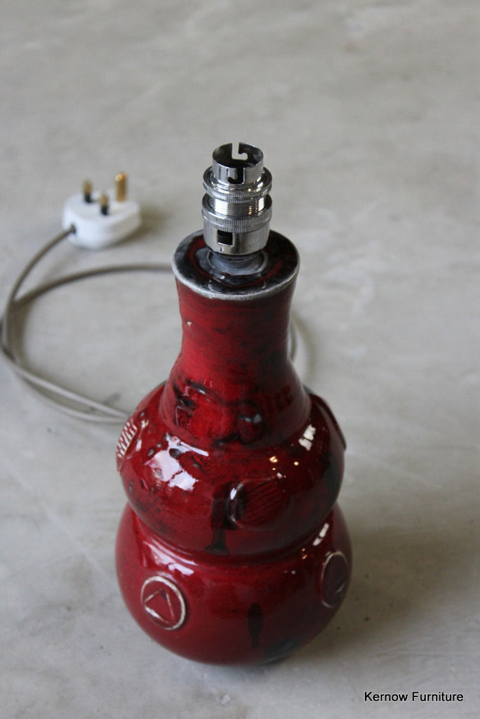 Red Pottery Lamp - Kernow Furniture