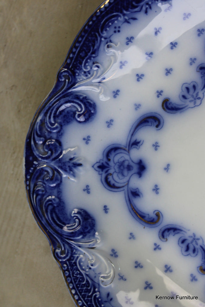 W H Chyndley Flow Blue Meat Plate - Kernow Furniture