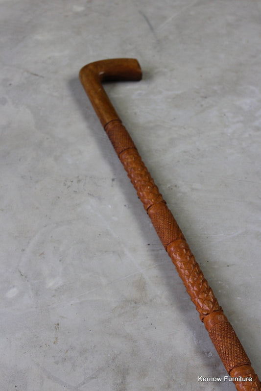 Geometric Carved Walking Cane - Kernow Furniture