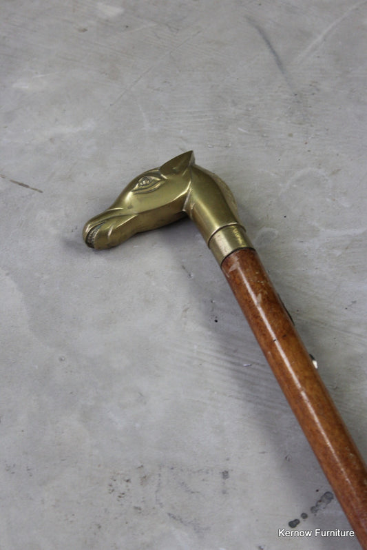 Brass Horse Head Walking Cane - Kernow Furniture
