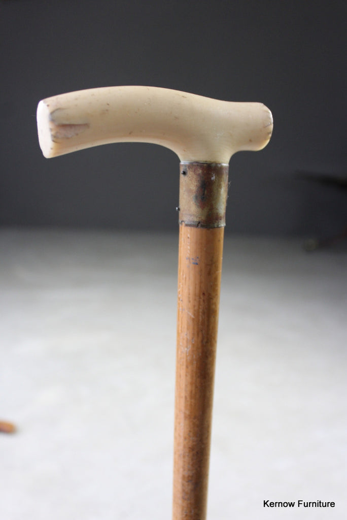 Vintage Bone Handle Walking Cane - Kernow Furniture