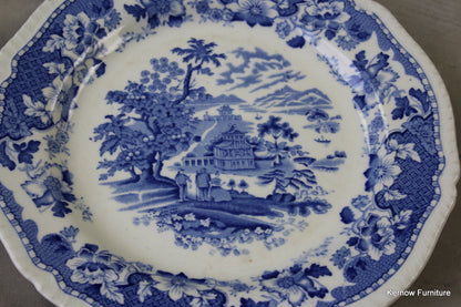 4 Seaforth Blue & White Dinner Plates - Kernow Furniture