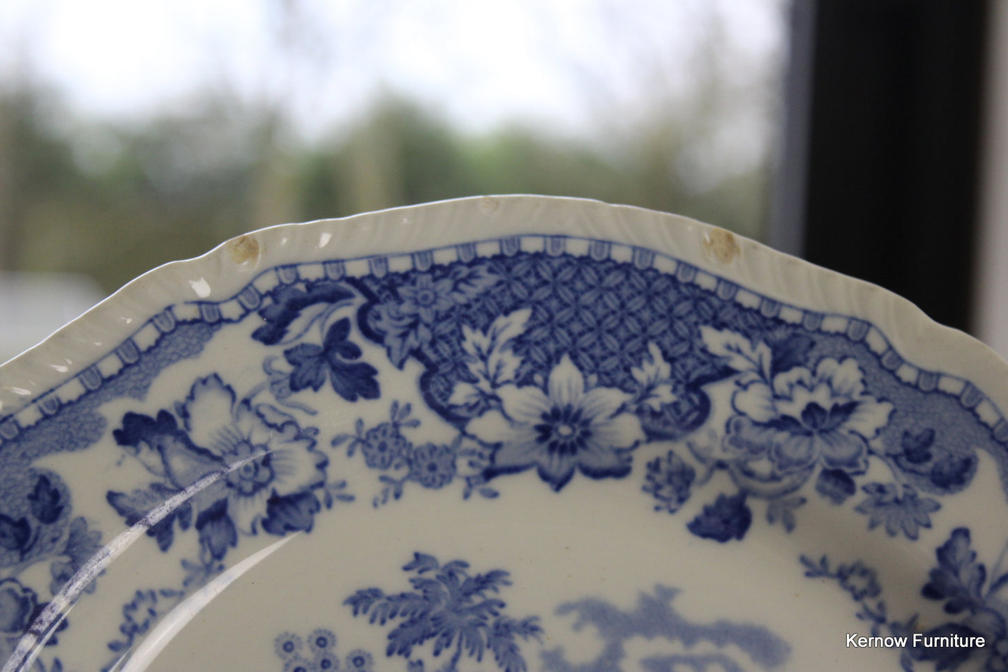 4 Seaforth Blue & White Dinner Plates - Kernow Furniture