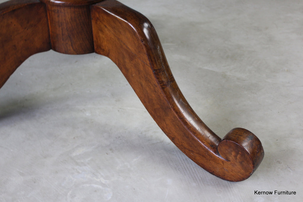 Large Antique Oval Walnut Tilt Top Table - Kernow Furniture