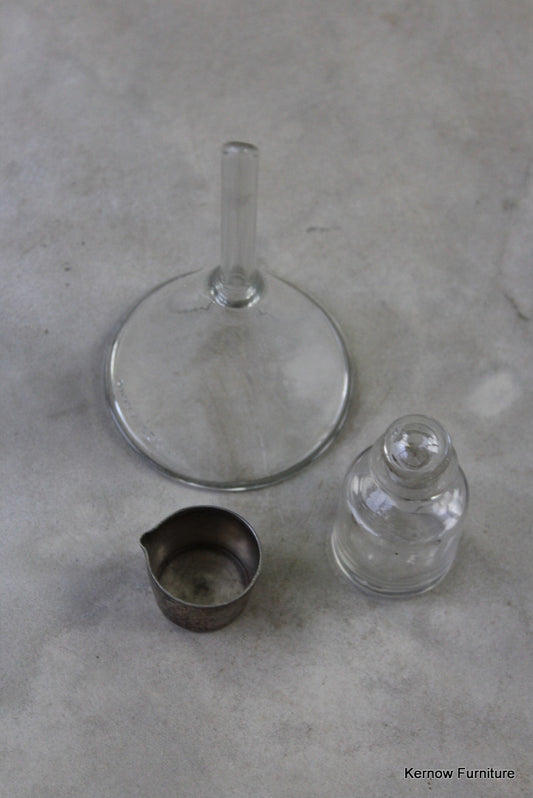 Small Glass Funnel & Bottle - Kernow Furniture