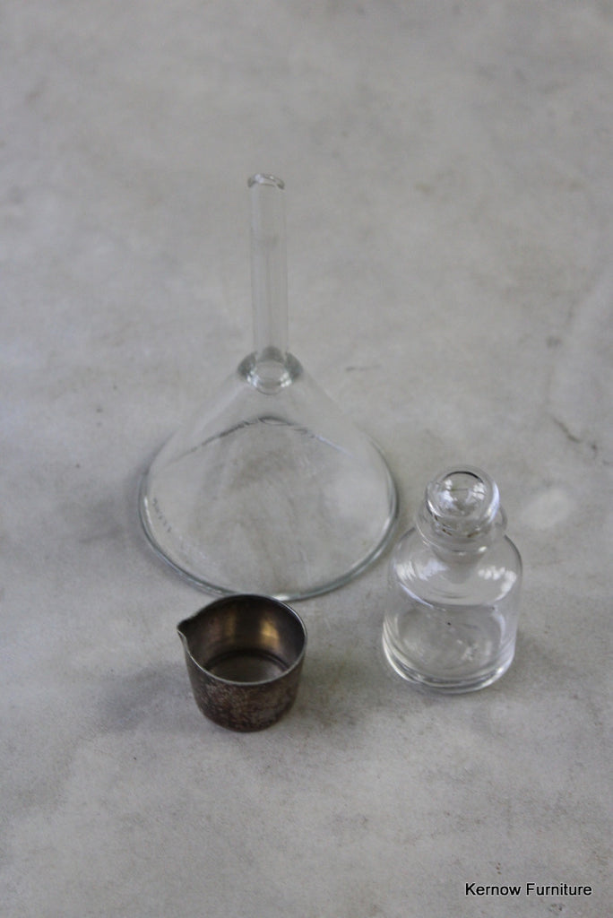 Small Glass Funnel & Bottle - Kernow Furniture