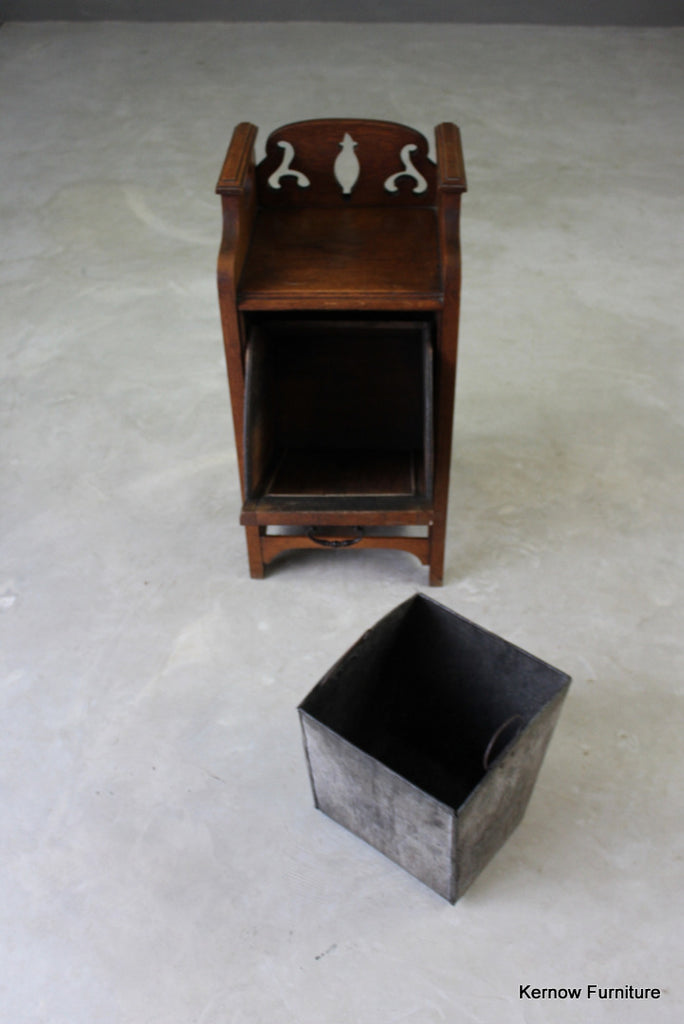 Art Nouveau Oak Coal Scuttle - Kernow Furniture