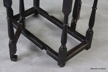 Ebonised Oak Drop Leaf Occasional Table - Kernow Furniture