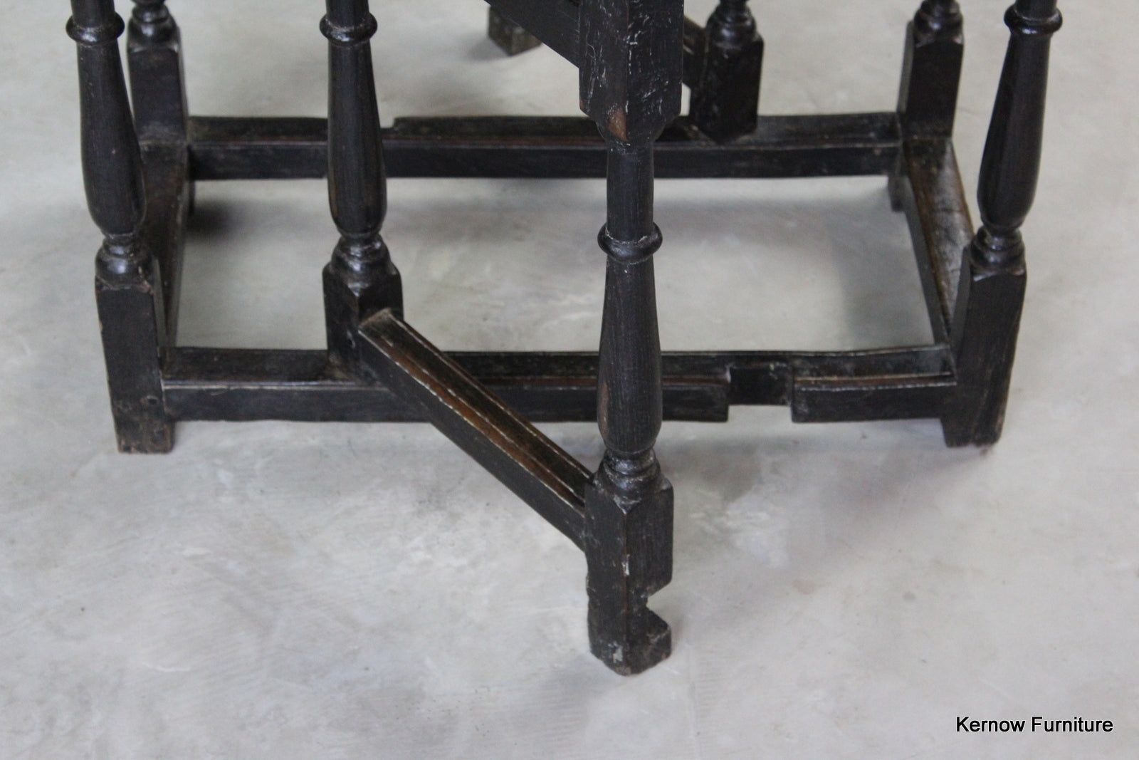 Ebonised Oak Drop Leaf Occasional Table - Kernow Furniture