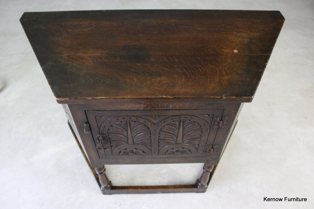 Carved Oak Cupboard - Kernow Furniture