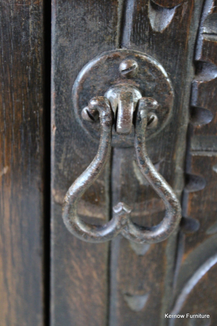 Carved Oak Cupboard - Kernow Furniture