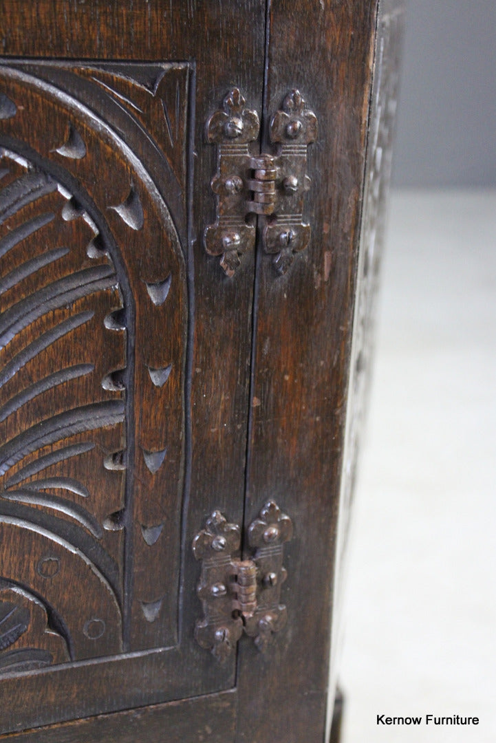 Carved Oak Cupboard - Kernow Furniture