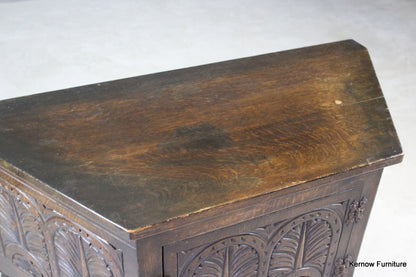 Carved Oak Cupboard - Kernow Furniture