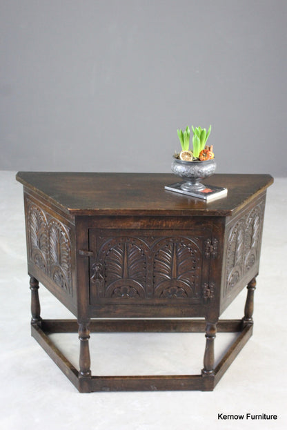 Carved Oak Cupboard - Kernow Furniture