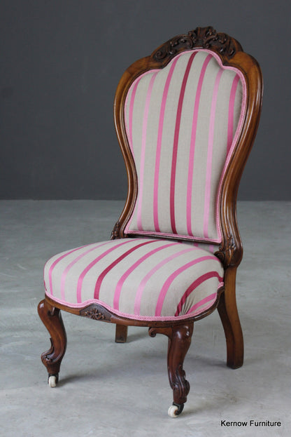 Victorian Upholstered Salon Chair - Kernow Furniture