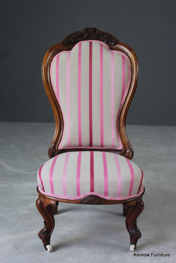 Victorian Upholstered Salon Chair - Kernow Furniture