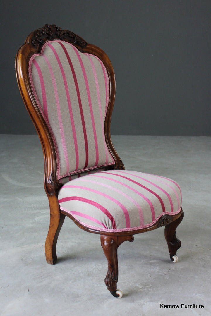 Victorian Upholstered Salon Chair - Kernow Furniture