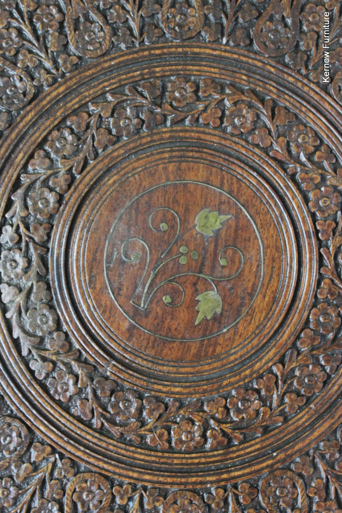Indian Carved Side Table - Kernow Furniture