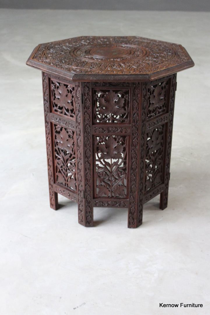 Indian Carved Side Table - Kernow Furniture