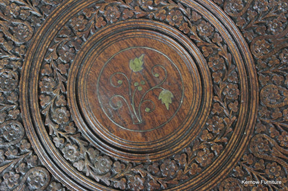 Indian Carved Side Table - Kernow Furniture