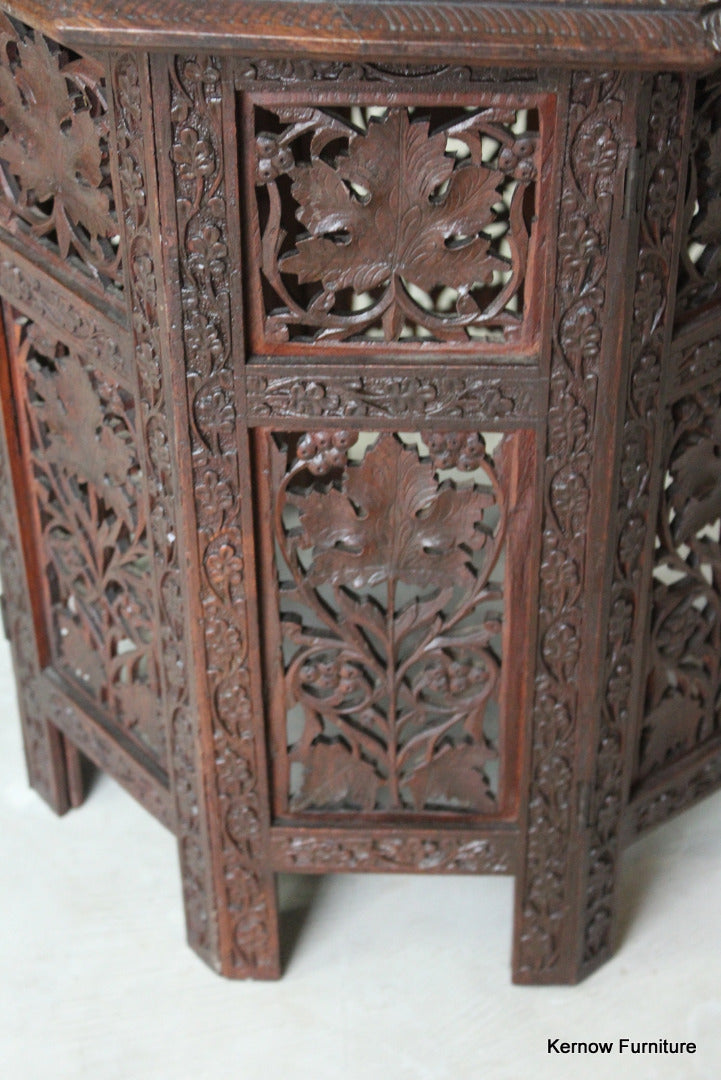 Indian Carved Side Table - Kernow Furniture